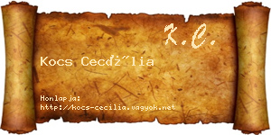 Kocs Cecília névjegykártya